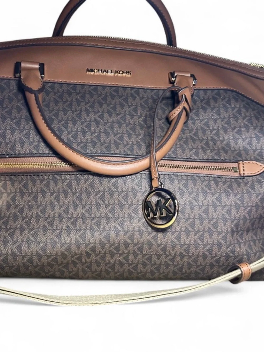 Michael Kors Weekender large duffel with Tan Trim